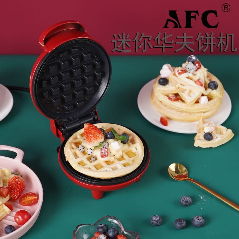 Mini Automatic Temperature Control Double-Sided Heating Kids Baking Machine Household Electric Waffle Maker American-Style Waffle Machine Breakfast Maker