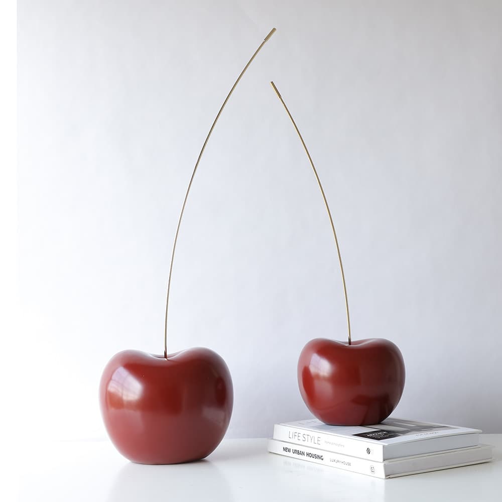 Simple Modern European Light Luxury Cherry Ornament Sculpture for Model Room Sales Office Lobby Soft Decoration Display