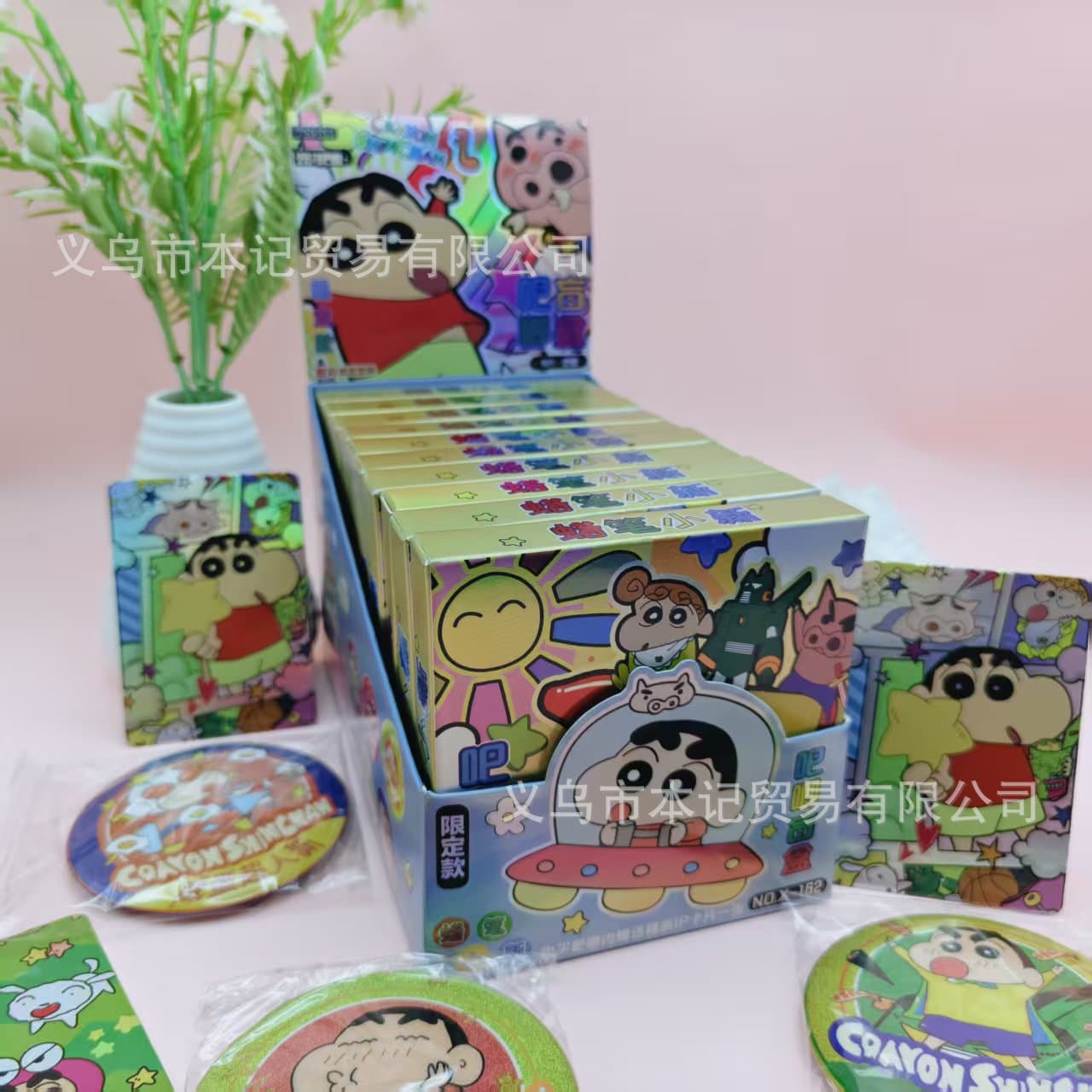 Crayon Shin-chan Badge Blind Box 75mm Double Flash Badge Blind Bag Millet Gift Box Animation Peripheral Student Animation