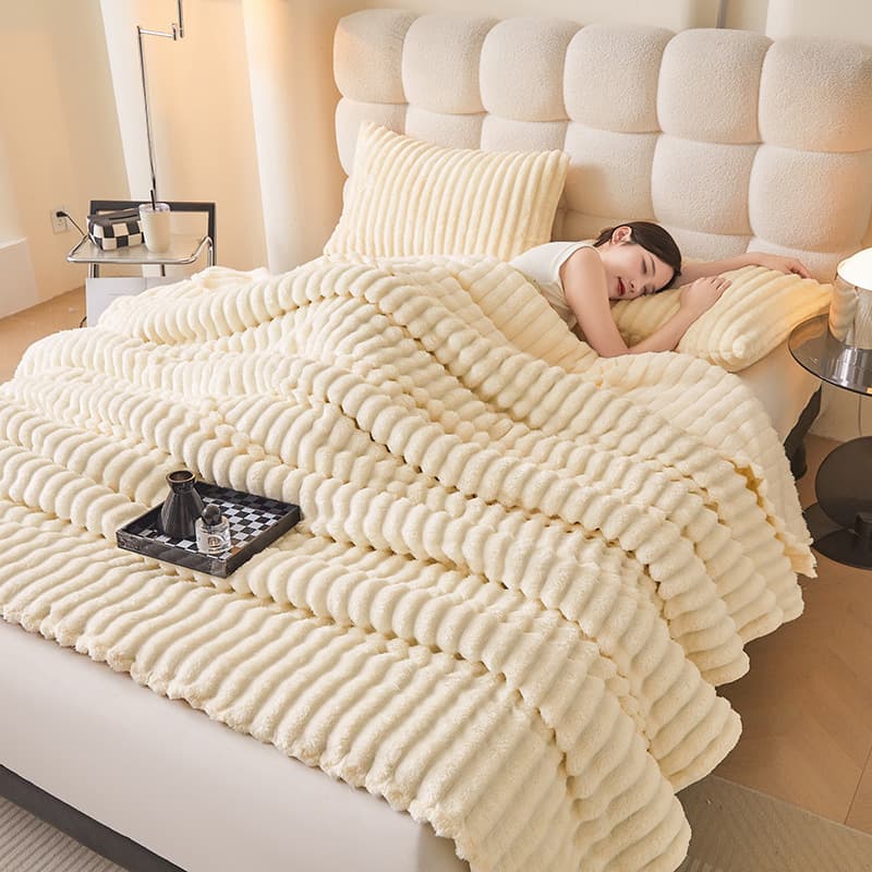 Flannel Striped Blanket 100x150x200cm Sofa Throw Office Nap Rest Cover Blanket Shawl