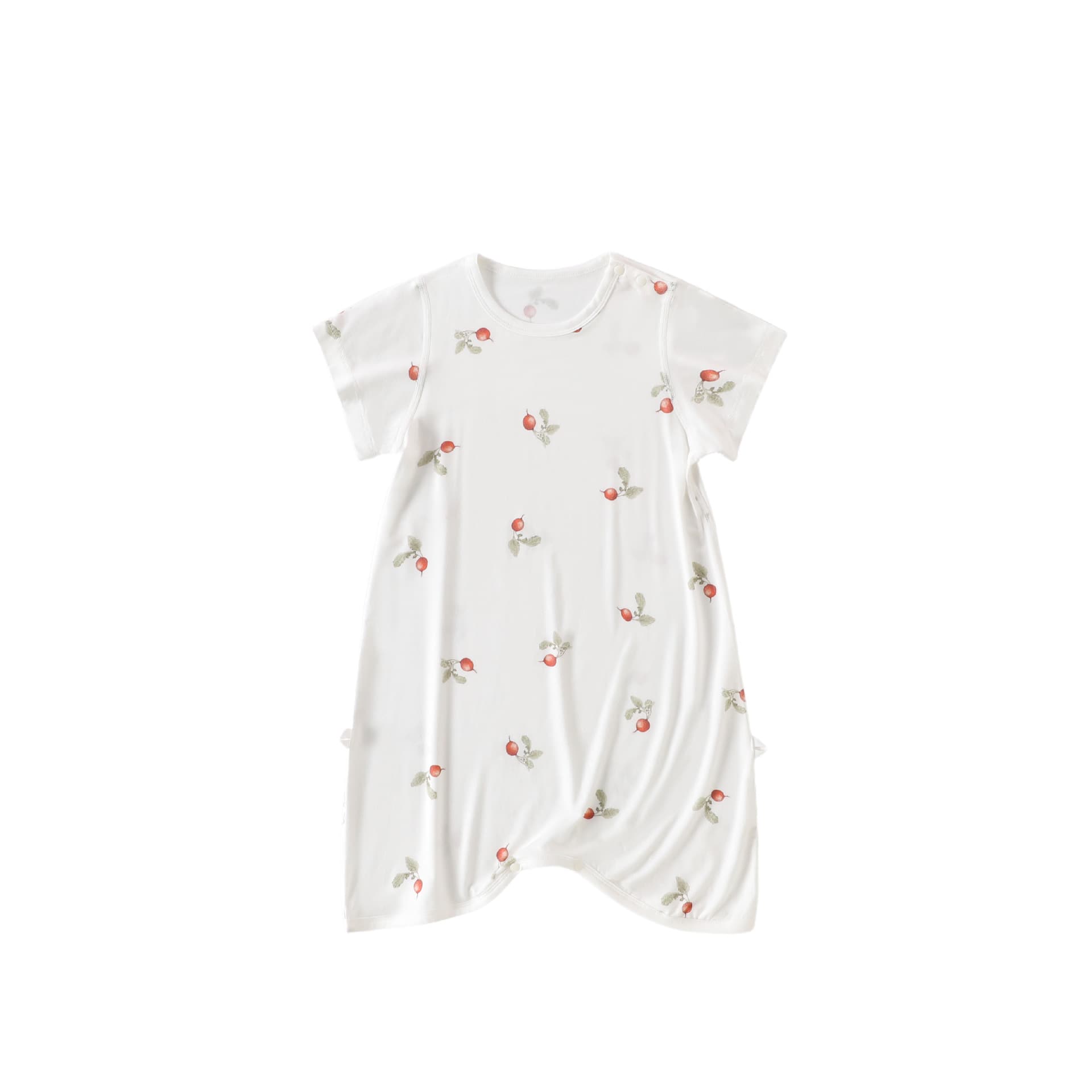 Baby Summer Sleepwear Kids Bamboo Fiber Short Sleeve Nightgown Unisex Anti-Startle Sleep Sack