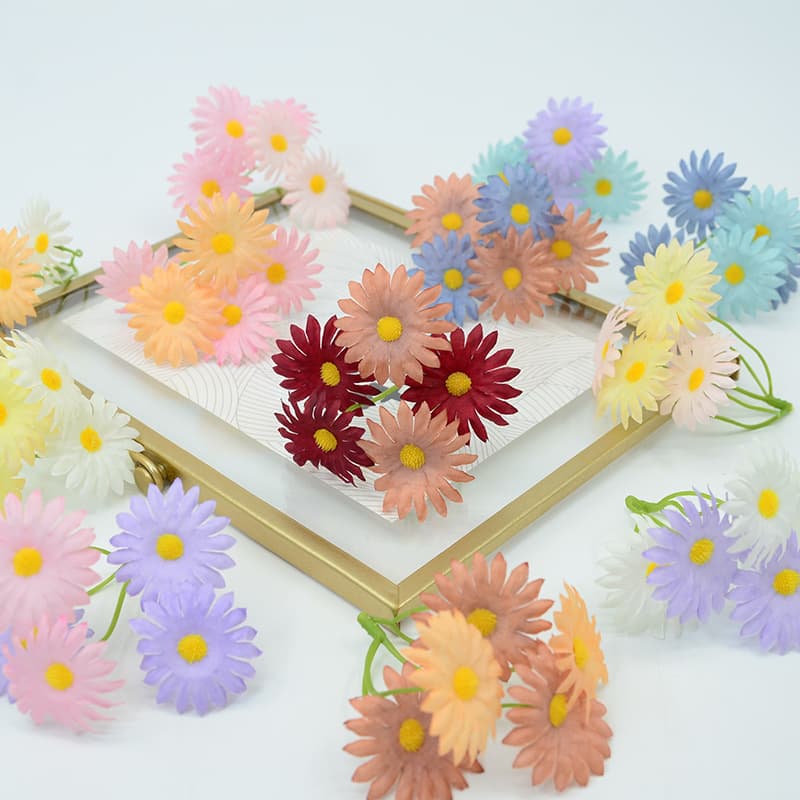 Artificial flower phoenix tail chrysanthemum string artificial flower costume Hanfu headdress making handmade diy garland material 5 small daisies