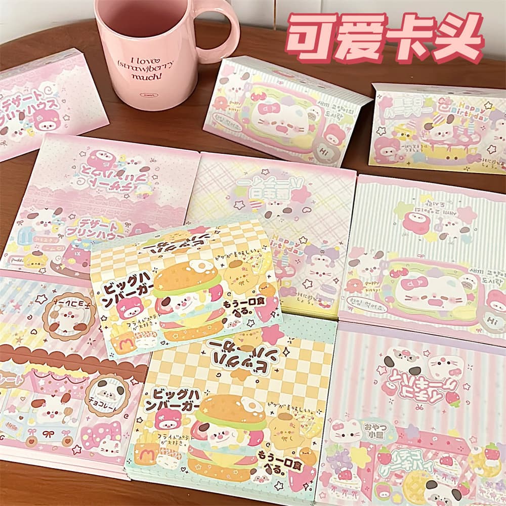 Creative Cute Cartoon Folded Large Packaging Card Header and Sleeve Idol Photo Card Decoration Materials Gift Wrapping