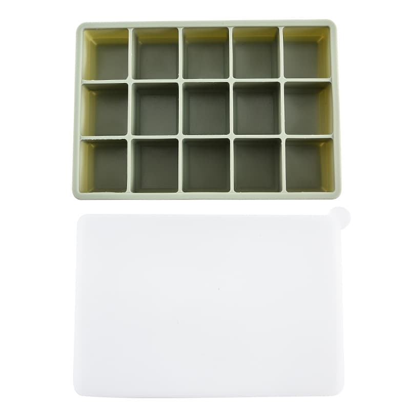 Cross-border Silicone Ice Cube Tray Mold Food-Grade Ice Making with Silicone Lid 15-Cell Ice Tray 24-Cell Ice Tray