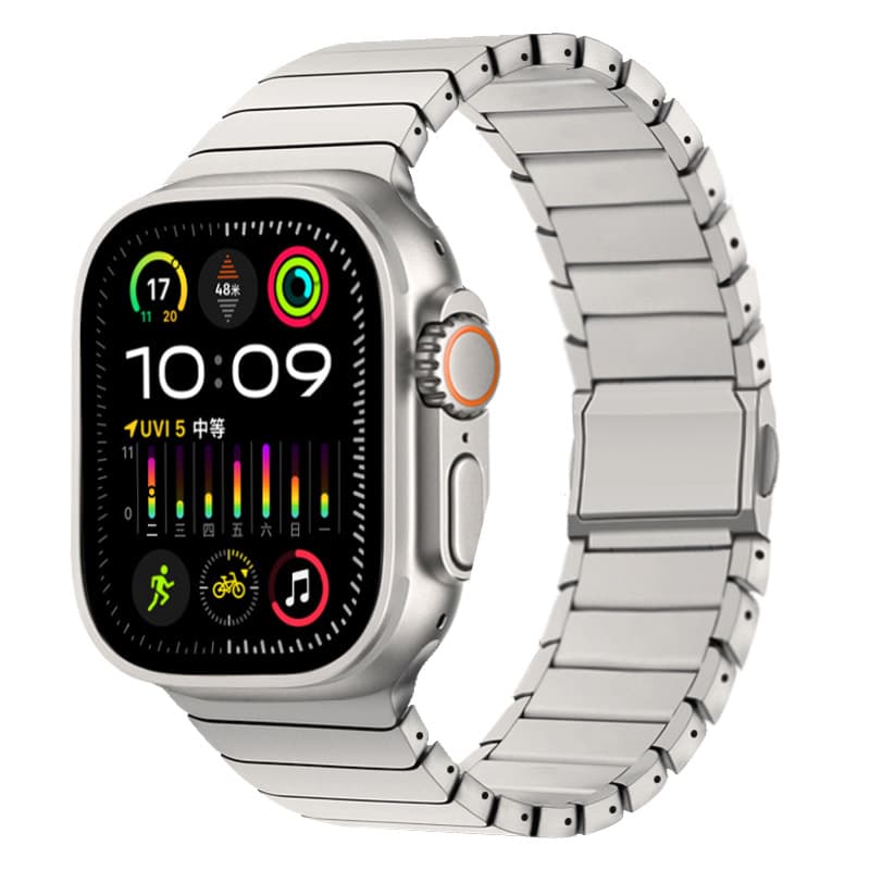 Compatible with Apple iWatch Titanium Alloy Band, New Style Single-Bead Pure Titanium Magnetic Clasp for Apple Watch S9
