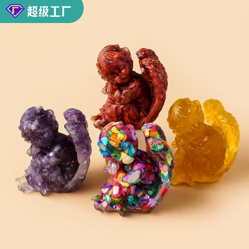 Cross-border natural crystal angel crystal gravel sleeping angel Cupid home desktop crystal ornaments