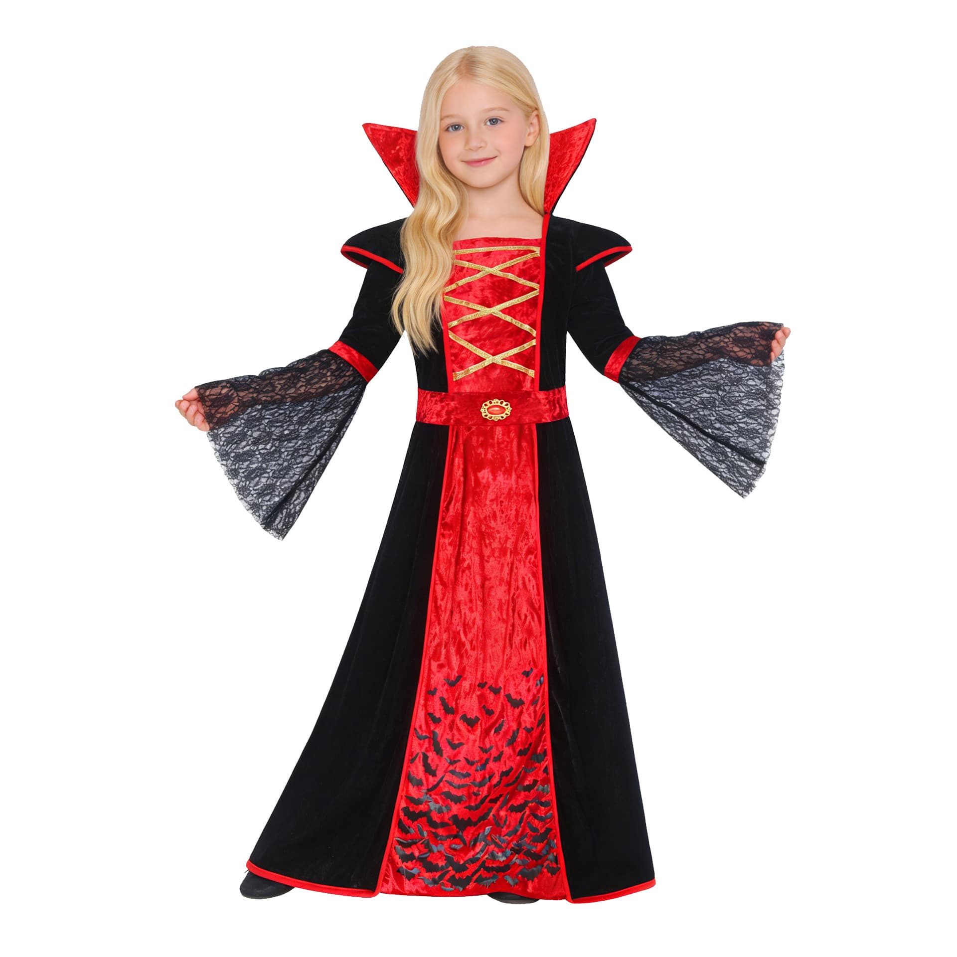 Halloween Vampire Cosplay Costume Masquerade Party Costume Kidsren's Performance Costume Horror Girl