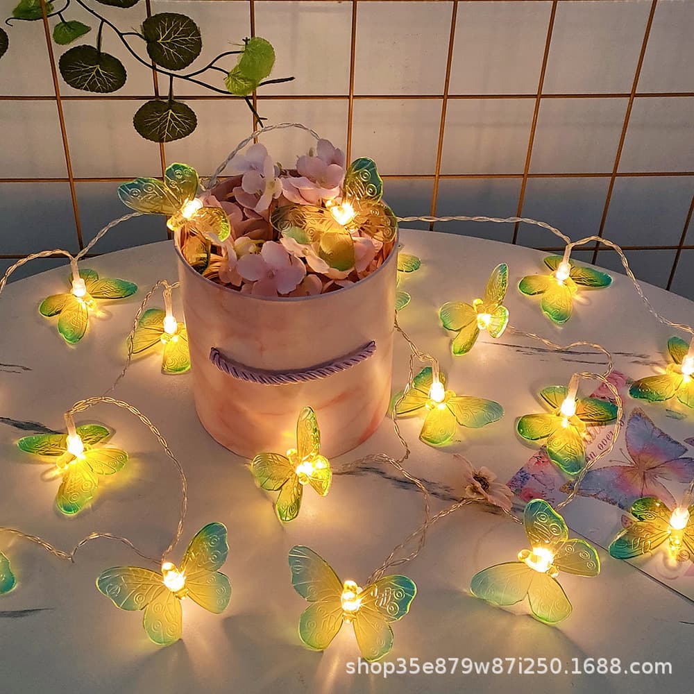 New Solar LED Butterfly String Lights, Garden Decoration, Camping Atmosphere Lights, Festival Decorative Lights