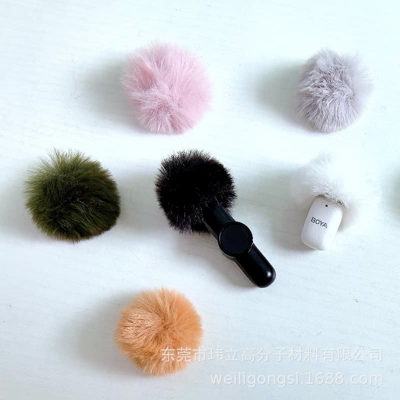 [Source Factory] Wireless Lavalier Microphone Windproof Furry Cover for Finger Microphone Wind Muff