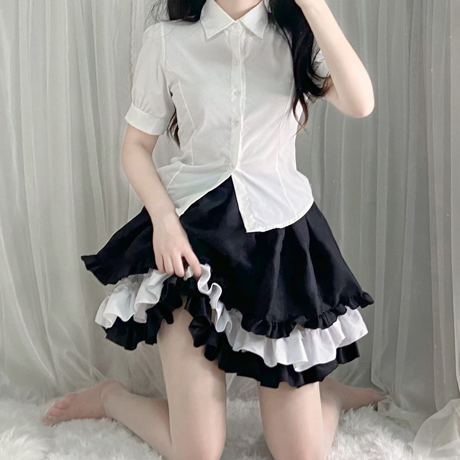 Student Office Commute Temperament Skirt Sweet Spicy Style Soft Girl Streetwear Puffy Skirt Leg-Lengthening Drop Shipping