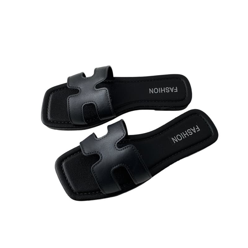 Flat Slippers for Women Summer Cross Strap Thick Sole Sandals Indoor Bathroom Anti-Slip House Slippers