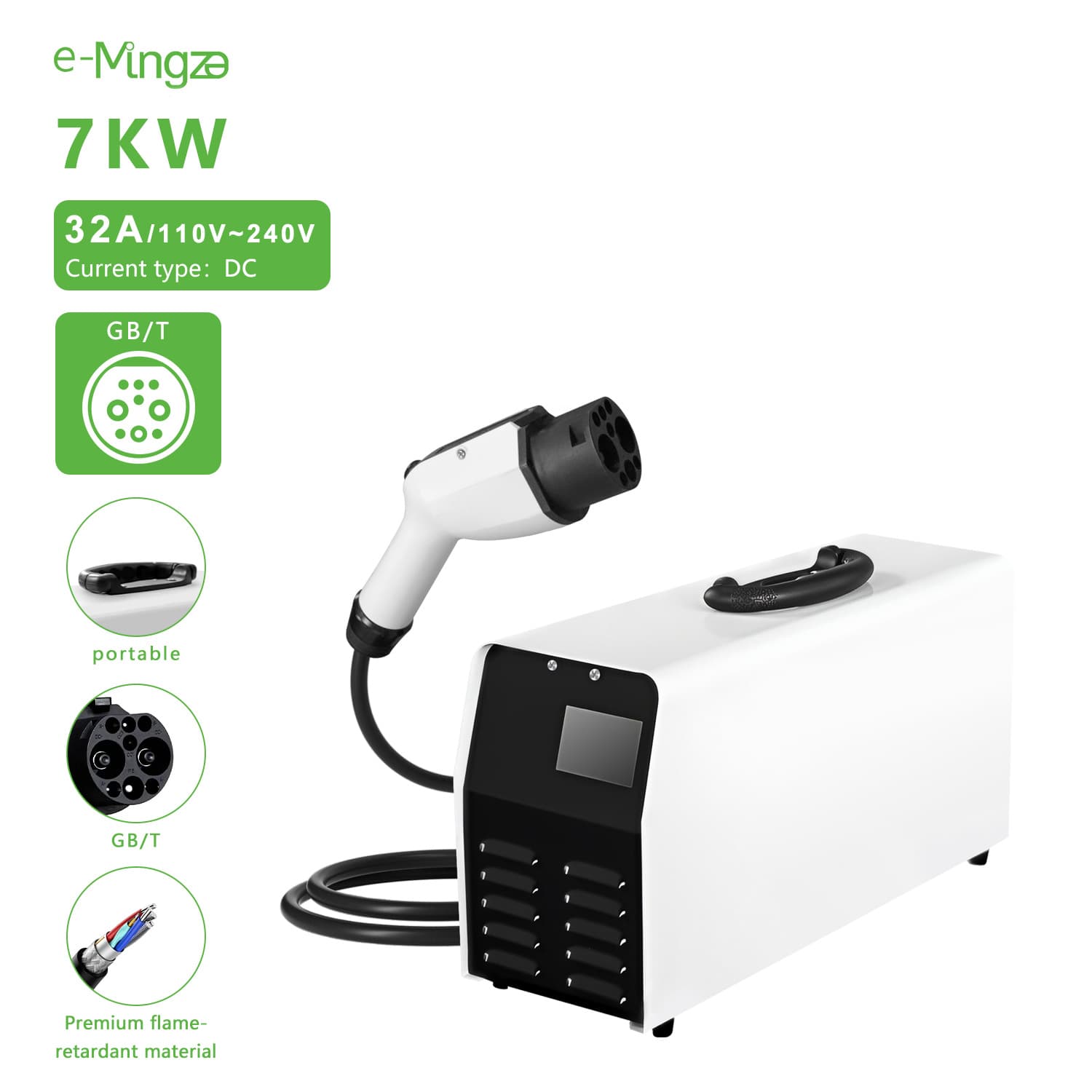 7kW Mobile Charging Station for Electric Vehicles: 9-Port Portable 220V Car Charger with 7kW DC Fast Charging