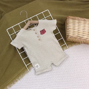 Baby Bodysuit, Short Sleeve Infant Clothing, A-Class 100% Cotton Flat Crotch Romper, Baby Romper, Baby Suit, Infant Wear