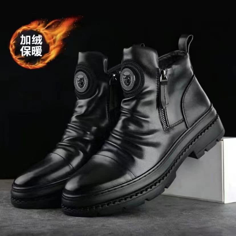 2026 Fall High Top New Men's Shoes European Style Men's Boots Versatile Zip Shoes Korean Martin Boots Men Casual Shoes