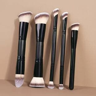 Cross-border New 5-Piece Dual-Ended Makeup Brush Set Foundation Blush Brush Soft Bristle Contour Brush Makeup Brush Set