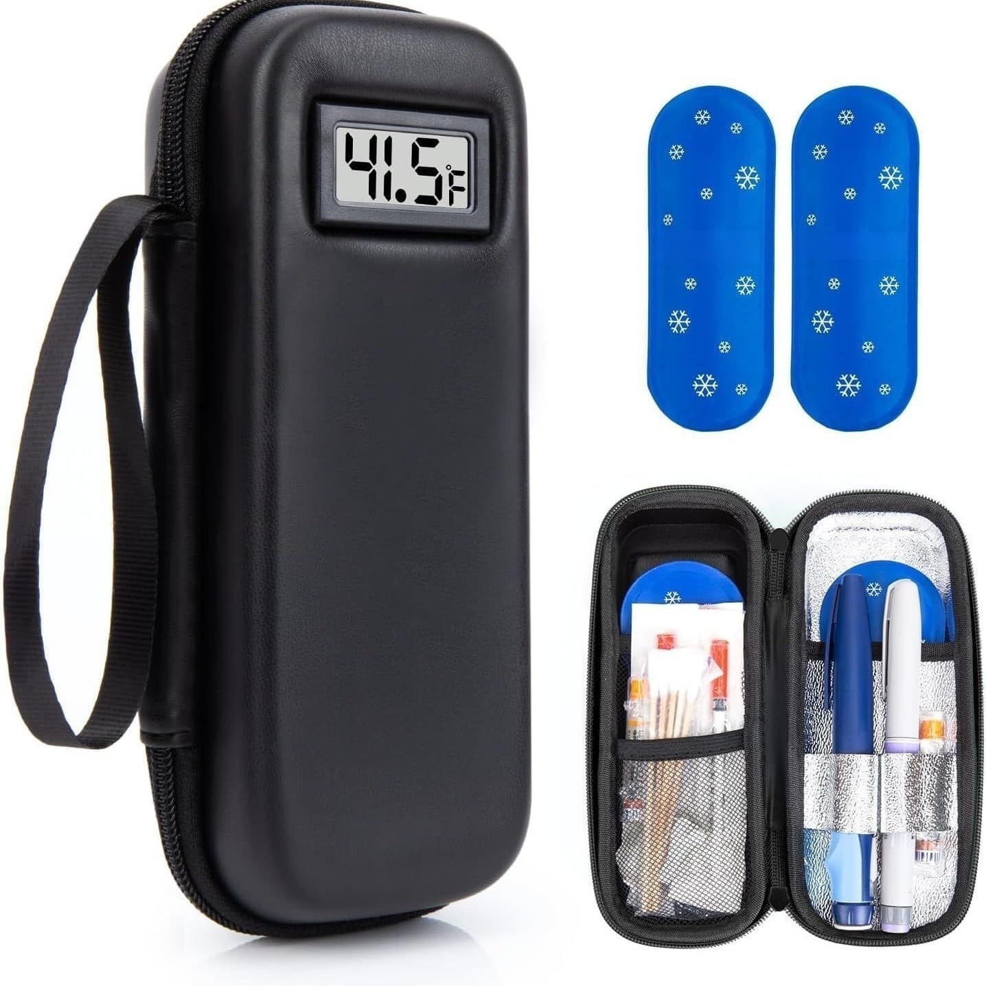Insulin Cooler with Temperature Display - Travel Cooler for Medications with 2 TSA Locks