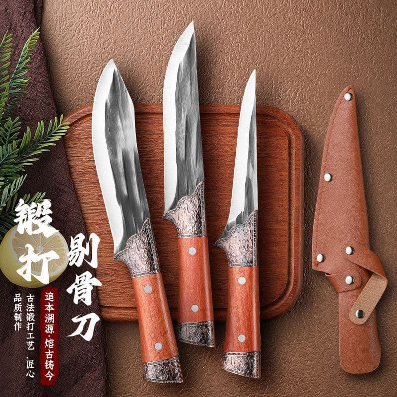 Household Boning Knife Stainless Steel Forged Butcher Knife Street Stall Vegetable Knife Chef Sharp Livestock Slaughter Tool