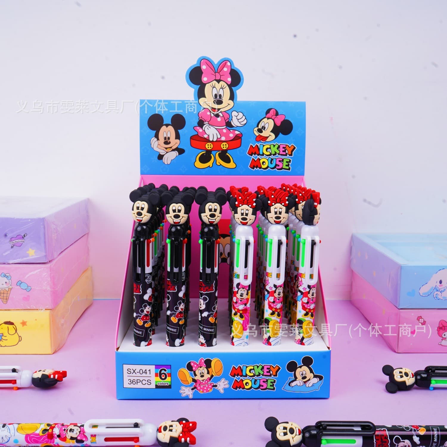 Foreign trade new Mickey Mouse 10 ballpoint pen cartoon Mickey image hand account marker pen children's brush question multi-function pen