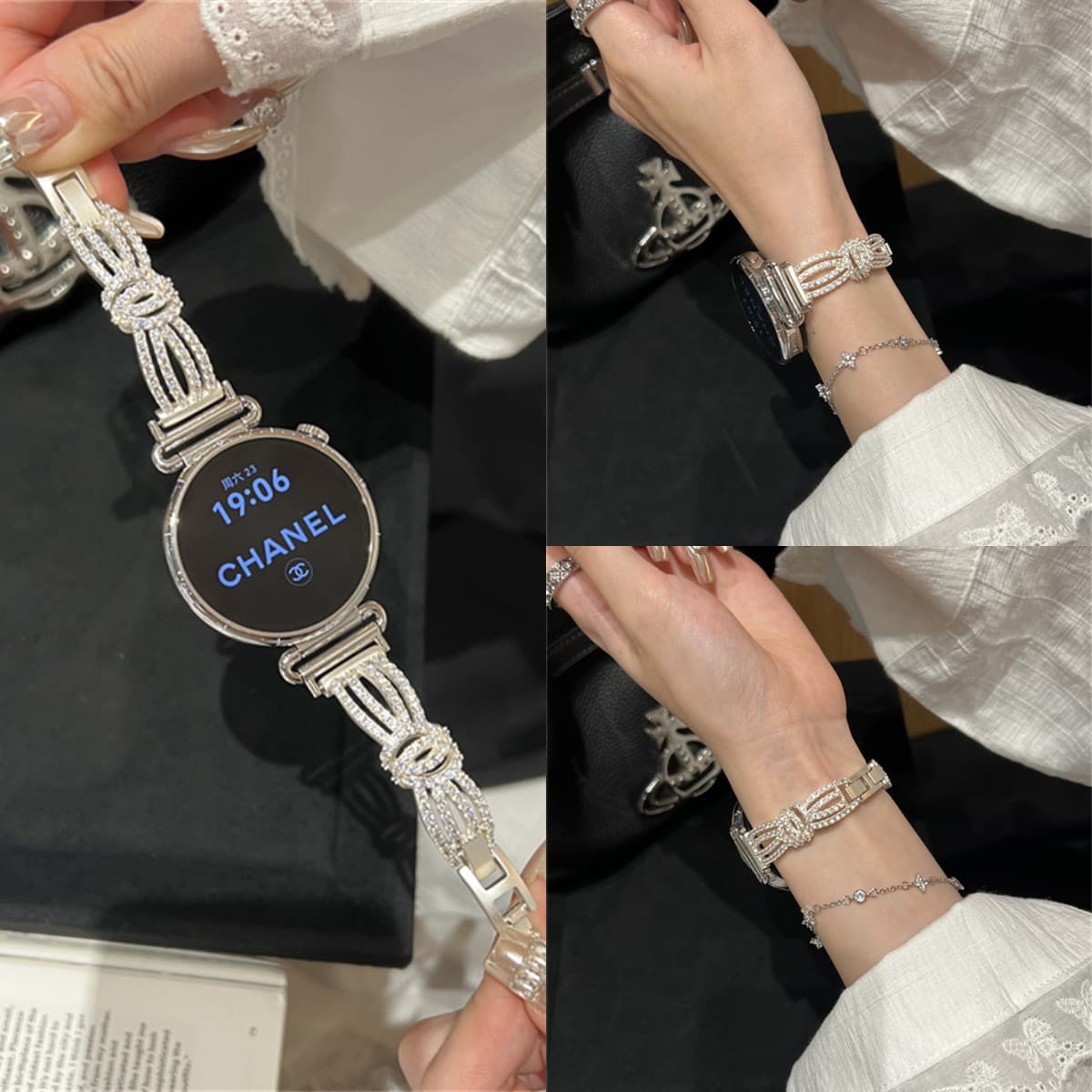Streamer diamond-encrusted metal bracelet suitable for Huawei watch GT6pro strap GT4 Redmi watch5 replacement fit34