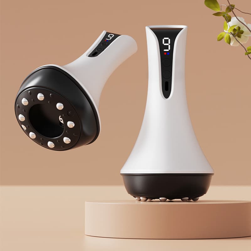 Smart Electric Cupping Device Red Light Moving Cupping Scraping Massager Portable Full Body Heating Cupping Scraping Tool Multifunctional