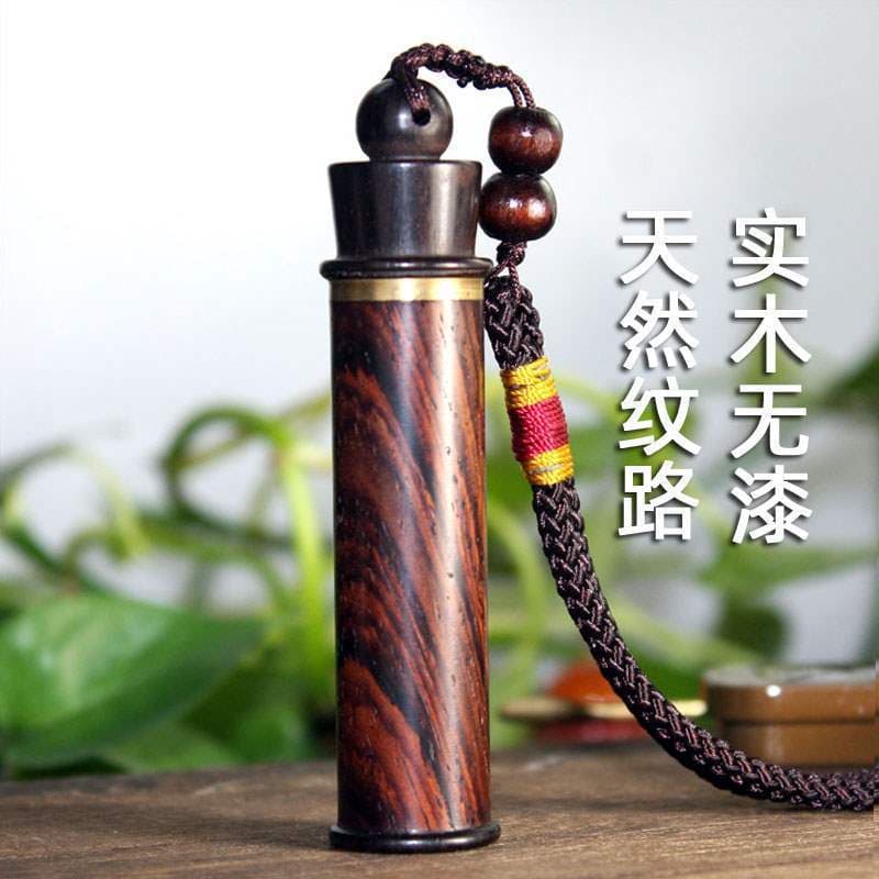 Large capacity handmade snuff bottle long cylinder rosewood literary play item festival gift ethnic craft