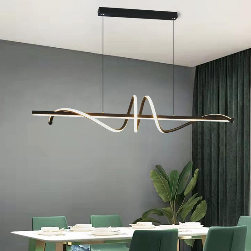 New Linear Restaurant Pendant Light Minimalist Dining Cafe Bar Light Stylish Study Office Conference Room Lamp