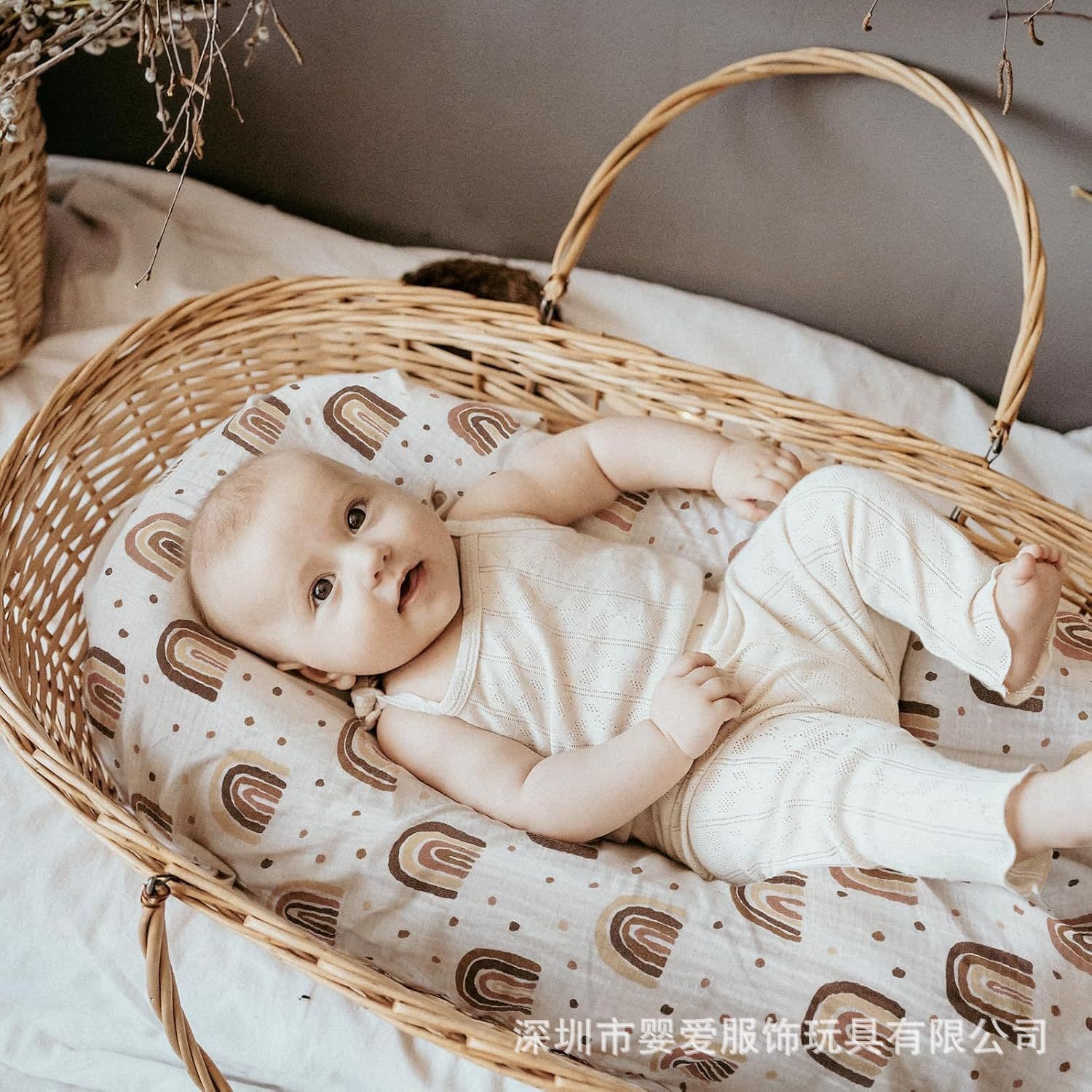 Cross-border Baby Crib Fitted Sheet Muslin Breathable Cotton Gauze Extra Deep Pocket Full Wrap Removable Washable Bed Cover