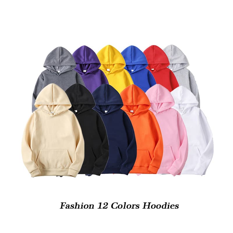 [One piece drop shipping] Thickened solid color hoodies for men and women, class uniforms, cultural shirts, 18-color sports couple sweatshirts