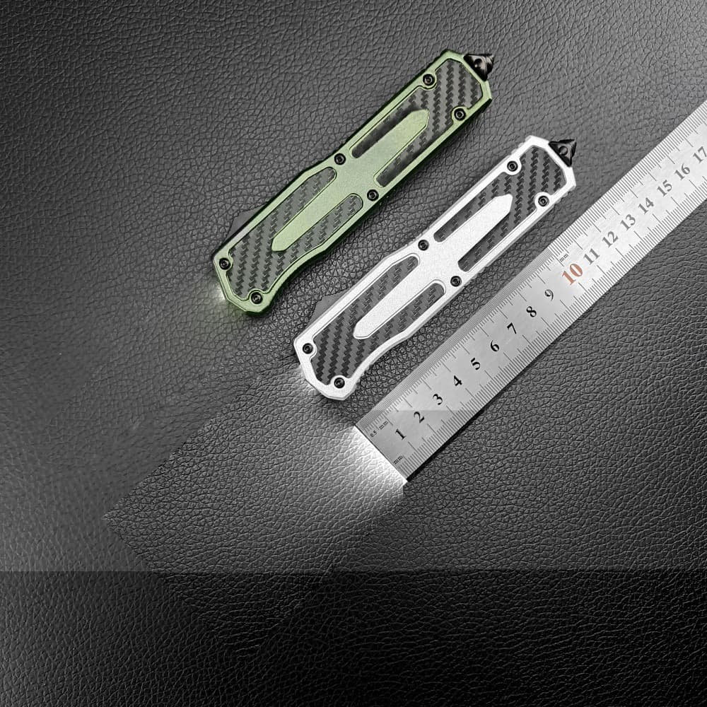 Cross-border hot selling scarab carbon fiber sheet zinc alloy handle high hardness portable outdoor knife handle accessories