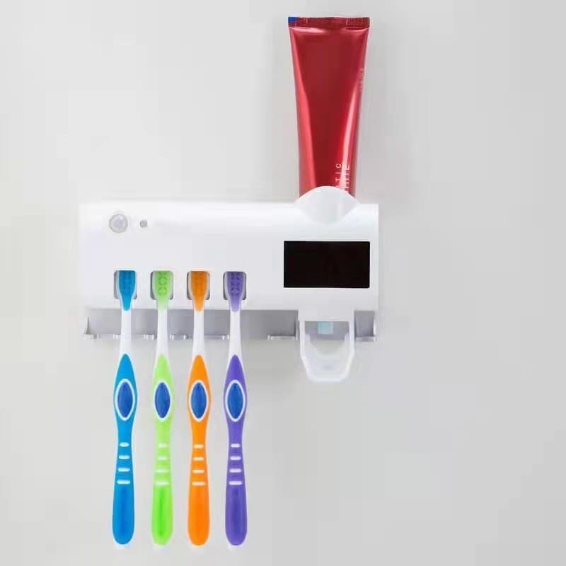 Cross-border New Smart Toothbrush Holder Sterilizer UV No-drill Wall-mounted Toothbrush Holder Automatic Toothpaste Dispenser