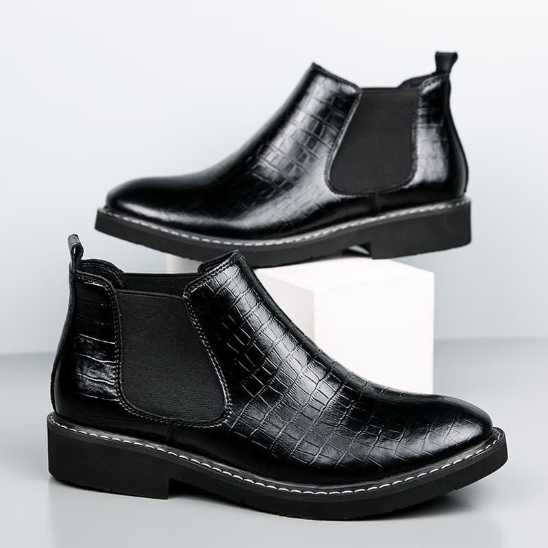 Fall/Winter 2026 Men's Chelsea Boots High-Top Casual Shoes Cross-Border Large Size Men's Shoes Genuine Leather High-End Height Increase