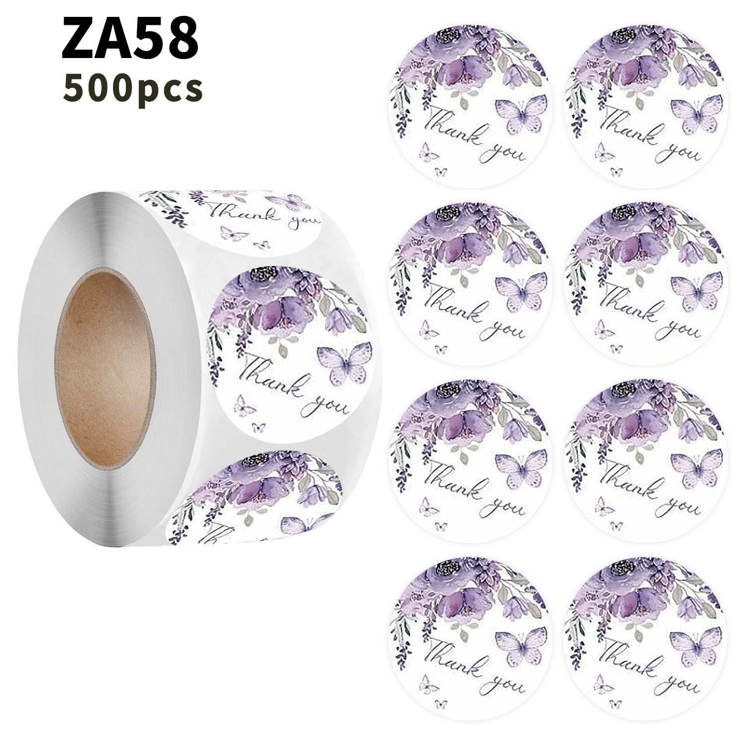500 stickers/roll thank you thank you handmade crafts holiday stickers round floral decoration stickers