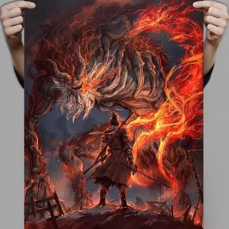 Sekiro poster wallpaper wall sticker decoration hanging painting Shadows Die Twice game esports mural internet cafe sticker