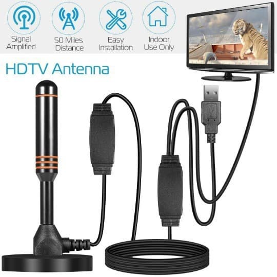 Terrestrial Wave HD Digital TV Antenna with Secondary Amplification High-Gain Wireless Terrestrial Receiver, 5m