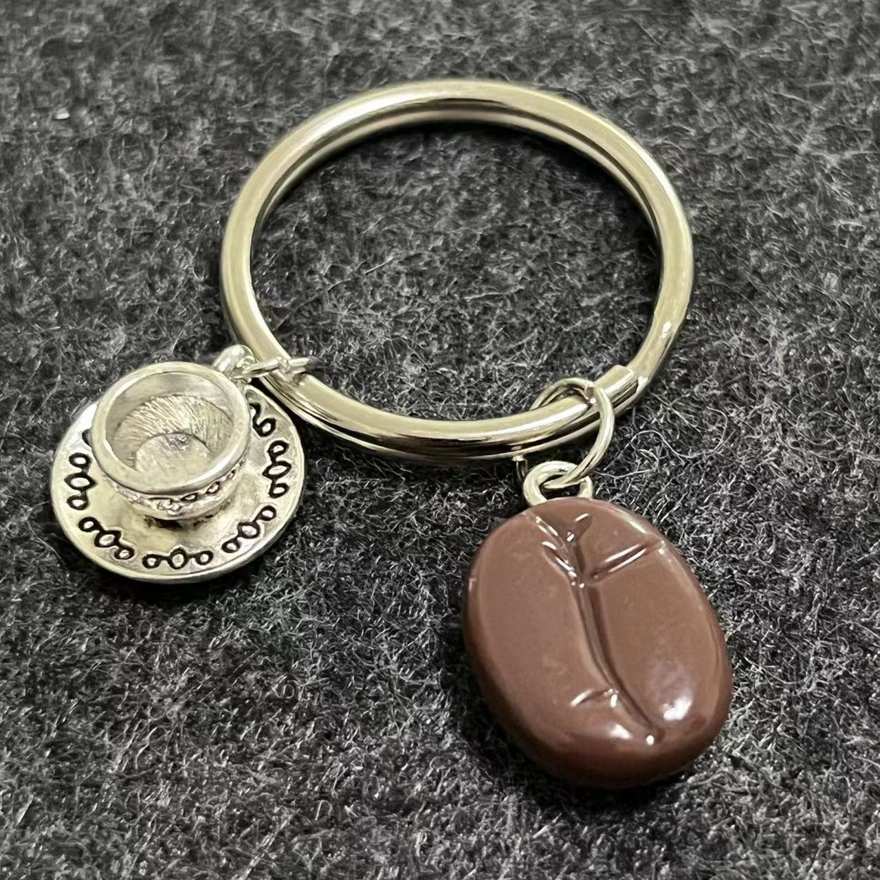 Cross-border accessory coffee bean coffee cup coffee lover keychain afternoon tea leisure time keyring