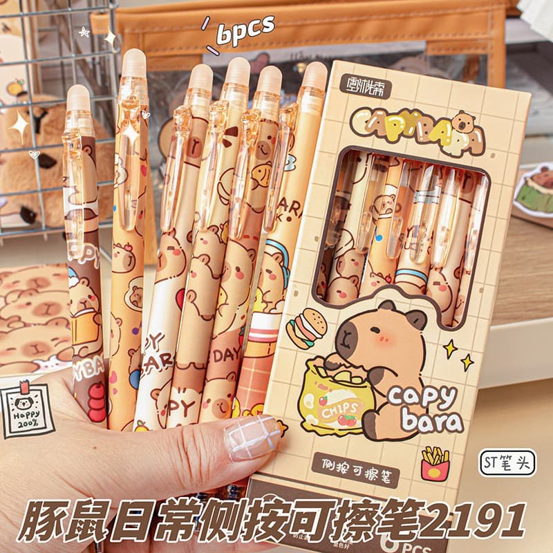 Kapibala Side-Click Erasable Pen Ins Style High-Looking Student Hot Erasable Pen Blue Quick-Drying Pen