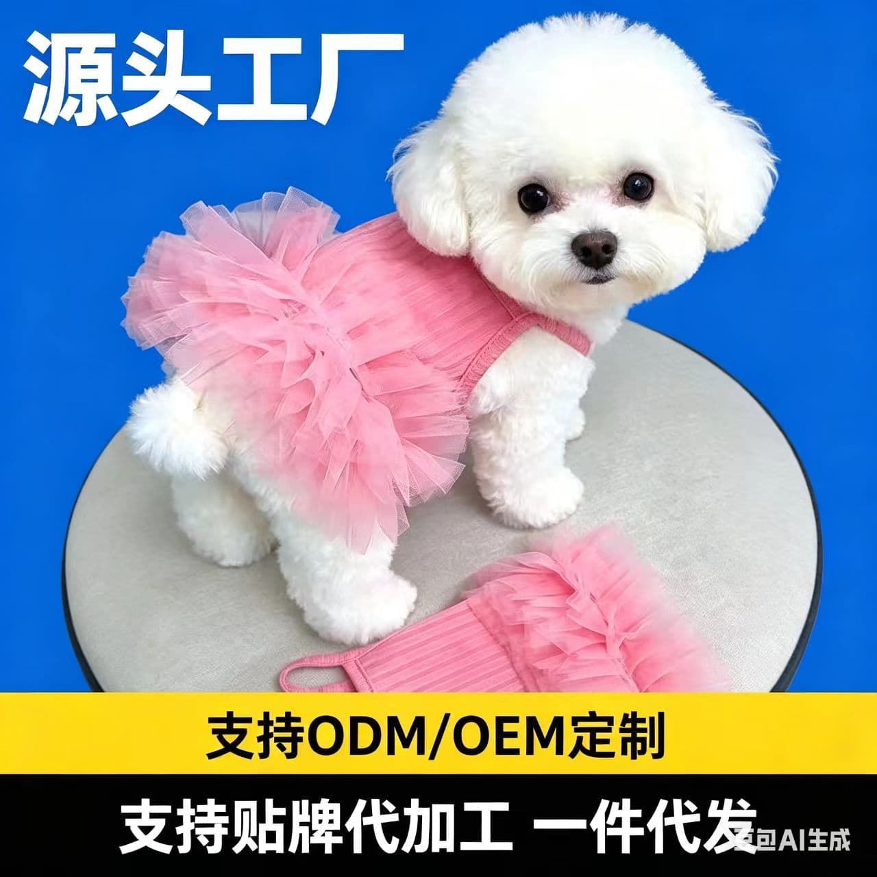 Summer pet clothes: Cool and refreshing tulle skirts for dogs and cats, halter-neck dresses for Teddy and Pomeranian princesses.