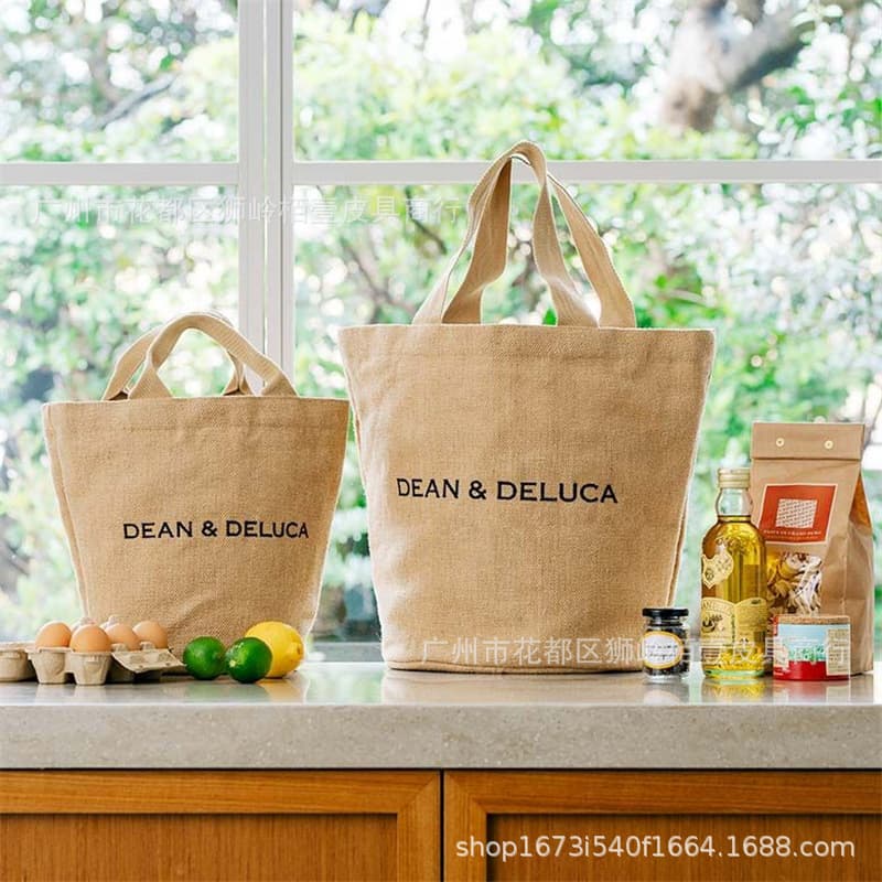 Japanese trendy brand new DD tote bag, durable and fashionable shopping bag, simple linen bag, vintage large capacity shoulder bag