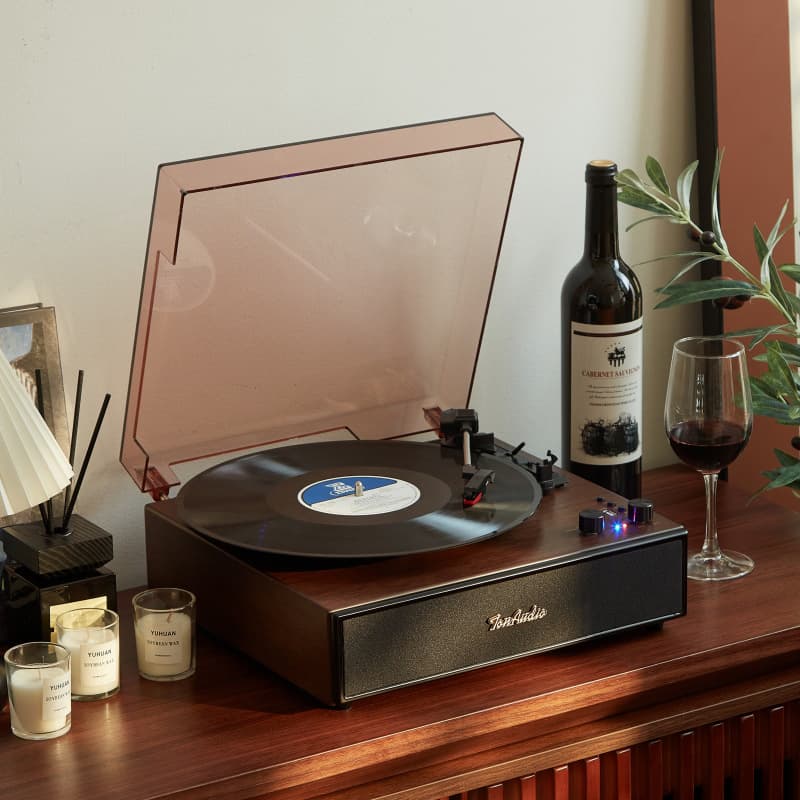 Tangdian Vinyl Record Player Gift Portable Turntable Retro Phonograph Bluetooth Speaker All-in-One Home Audio System