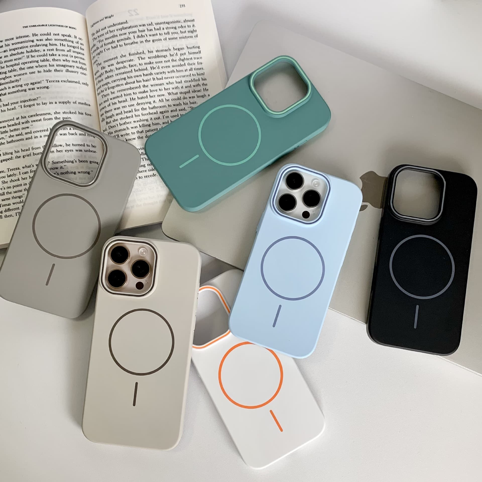 Compatible with iPhone 18 Pro Max Soft Color Contrast Magnetic Phone Case for Apple 17 Glossy PC Full Coverage Drop Protection