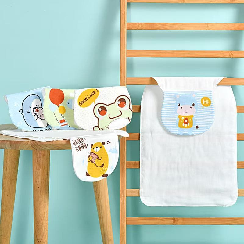 Jieliya Baby Sweat Absorbent Towel, Children's Pure Cotton Seersucker Gauze Back Pad, Boys and Girls Kindergarten Back Pad
