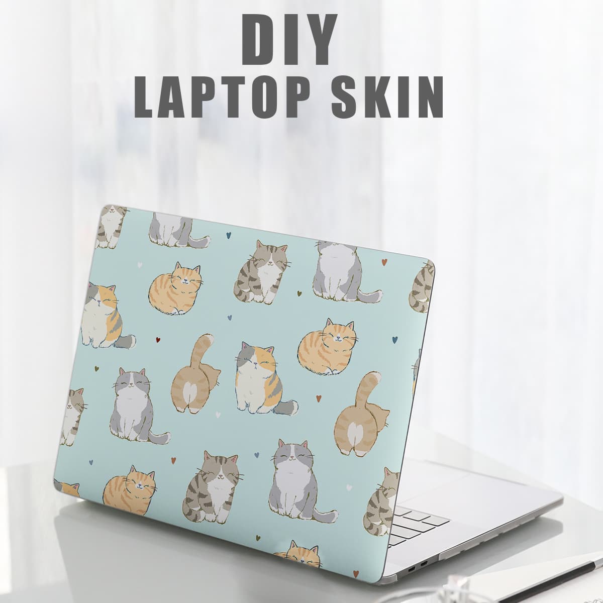 Cross-border Ready MacBook Laptop Stickers, Cute Cartoon Design, Removable Adhesive Waterproof Oil-proof PVC