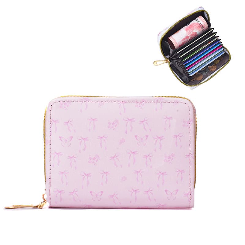 Cute Card Holder Cartoon Sweet Mini Ultra-Thin Compact Portable Large Capacity Multi-Slot Student Anti-Demagnetization Card Case