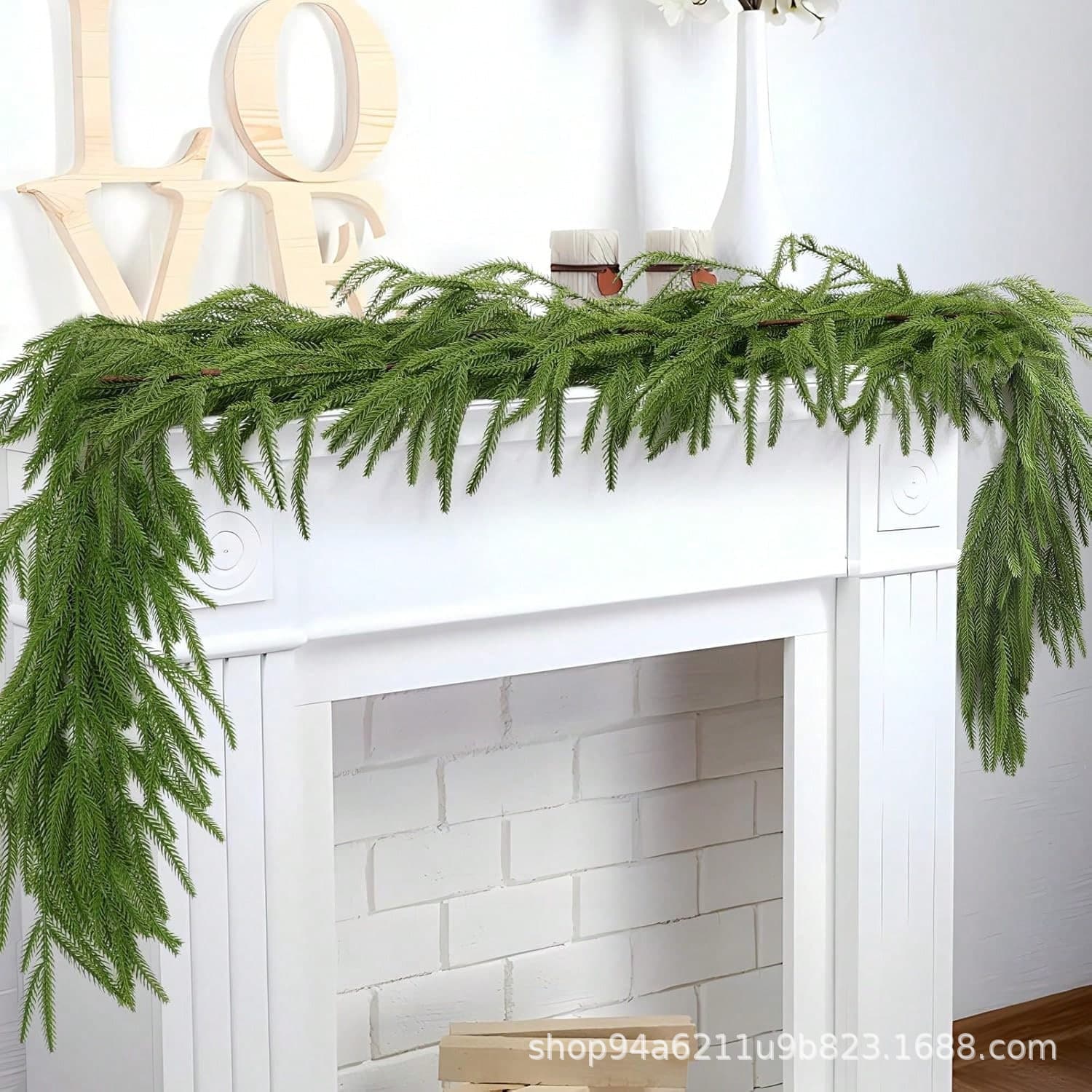 Cross-border new simulated long rattan cedar rattan simulated vine Christmas staircase fireplace window decoration