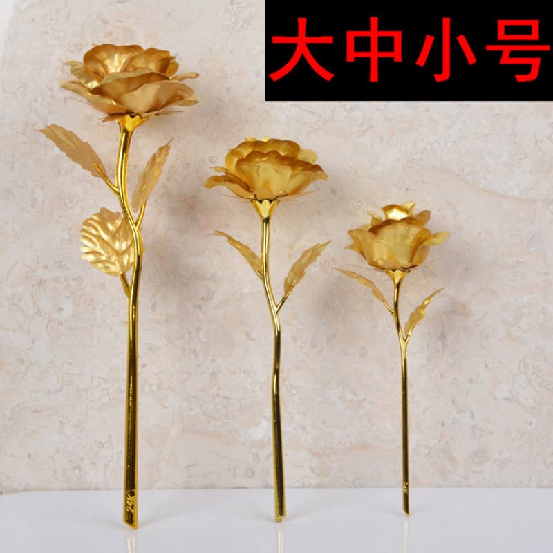 Multicolored Teacher's Day Rose with Simulated Gold Leaf, Romantic Gift for Mother's Day, Classmates' Birthdays, Qixi, and Valentine's Day