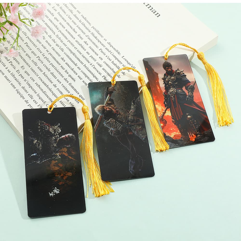 Creative Hot-Selling Game Black Myth: Wukong Merchandise - Destiny Man Wukong Acrylic Tassel Bookmark, Gift for Fans