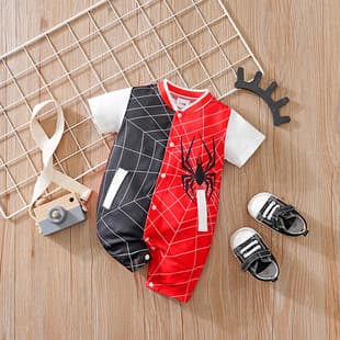 Export Newborn Bodysuit Cartoon Baby Short Sleeve Novelty Romper Summer Boys and Girls Cosplay Crawling Suit
