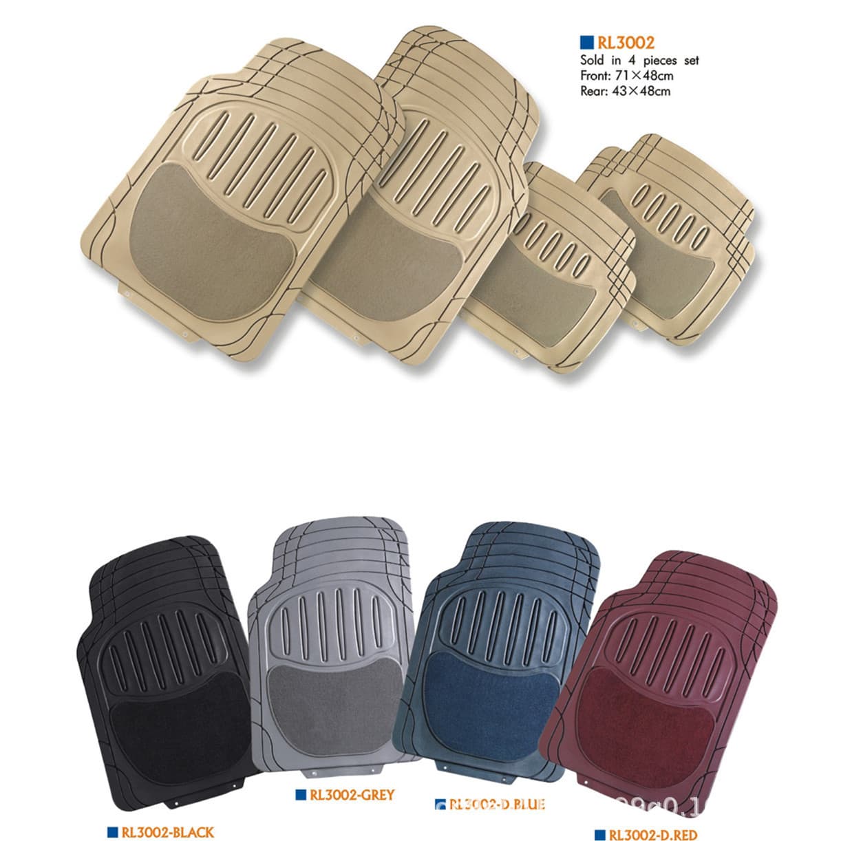 Manufacturer wholesale pvc waterproof anti-slip mats for all car series four-season universal car floor mats four-piece set Amazon cross-border