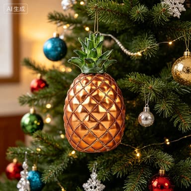 Hand-blown Glass Craft Premium Glass Pineapple Christmas Tree Ornament Christmas Tree Party Home Decoration Gift