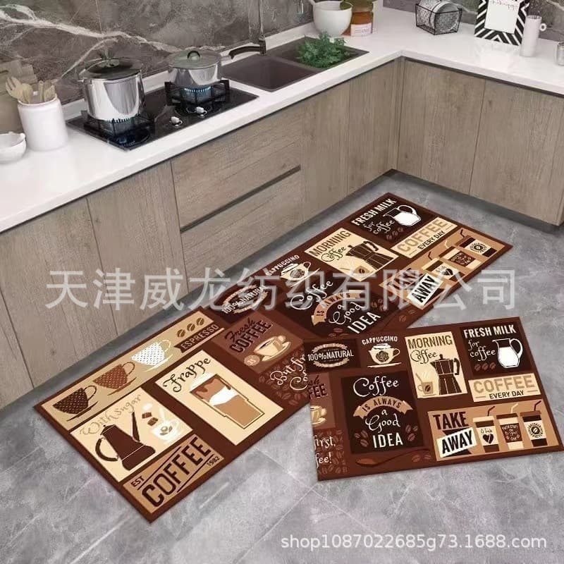 Cross-border Kitchen Dirt-Resistant Water-Absorbent Oil-Absorbing Mat 3D Printed Kitchen Floor Mat Door Mat for Home Use Wholesale